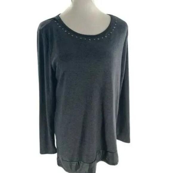 French Laundry Women's Long Sleeve Top Extra Soft Charcoal Gray Shirt Size XL - Picture 1 of 5